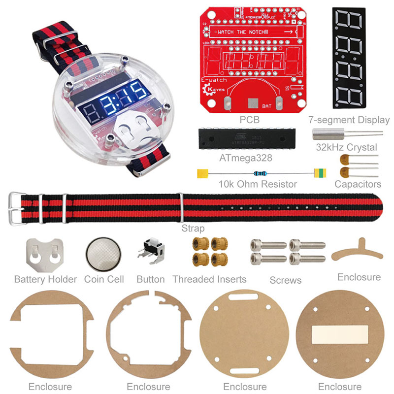 Single Chip LED Kit Clock DIY  - Microcontroller Kit recension och pris