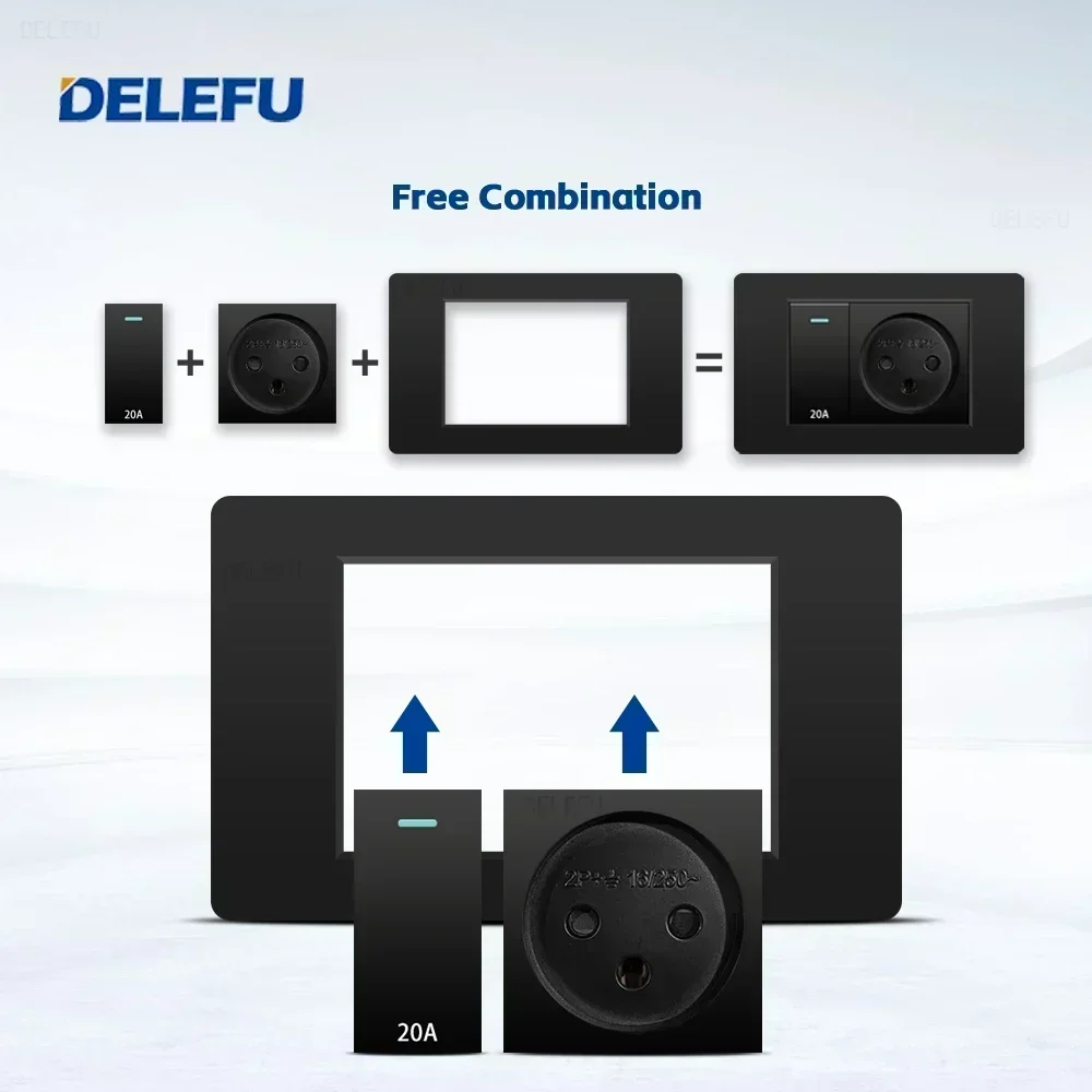 DELEFU Black Retardant PC Isra - Smart Light Switch Wifi recension och pris