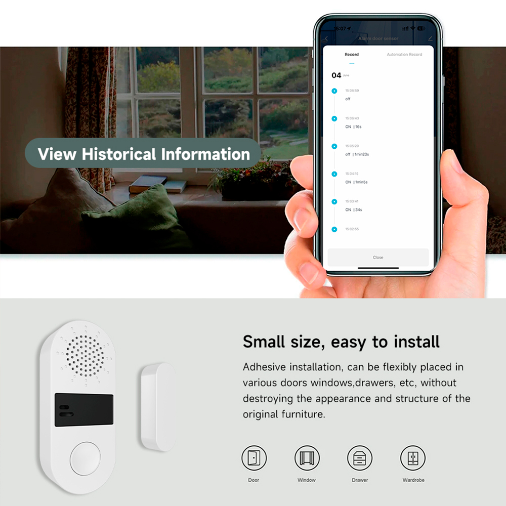 Tuya Zigbee Wireless Door Wind - Smart Home Automation Kit recension och pris