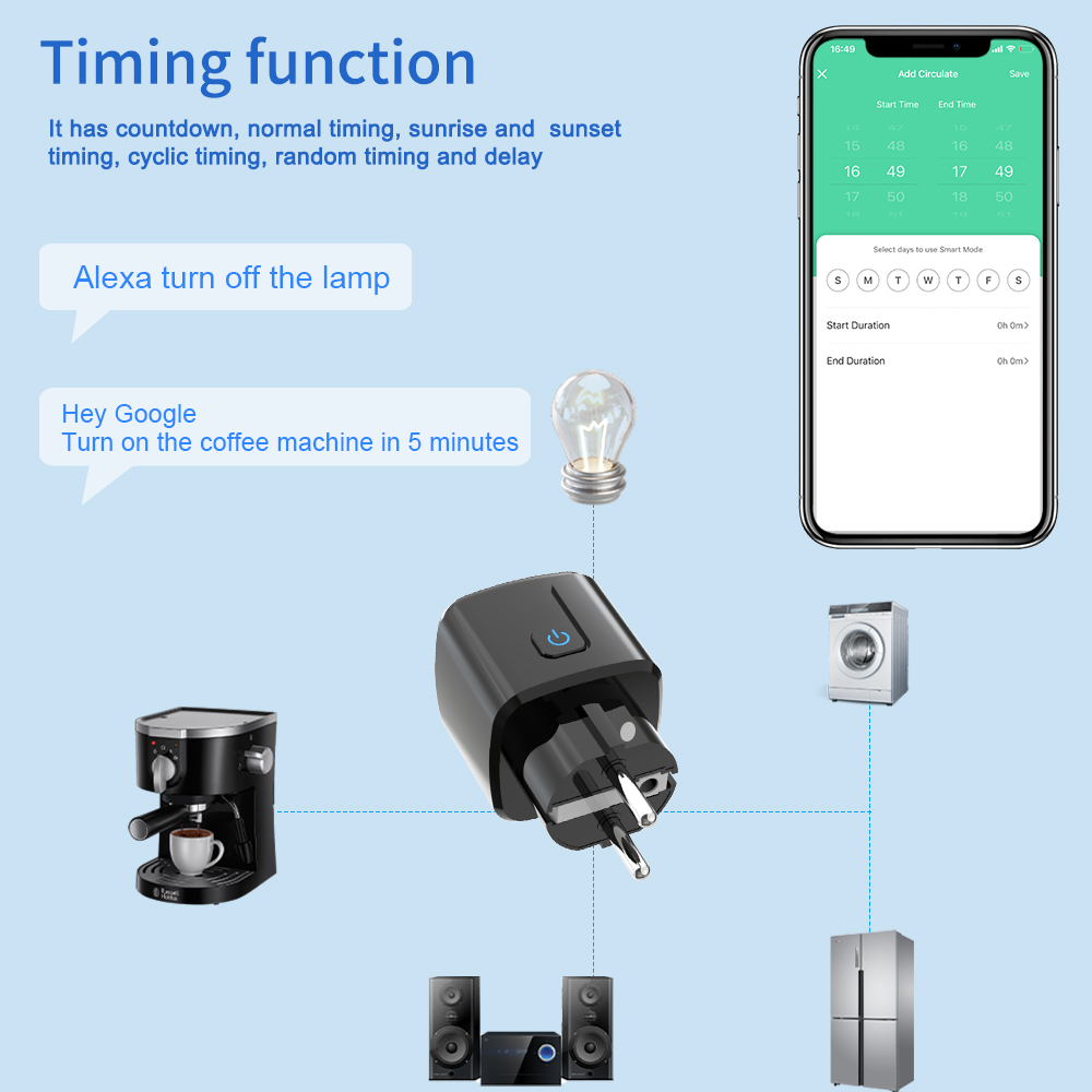 Tuya Smart Socket WiFi Remote  - Wifi Smart Plug recension och pris